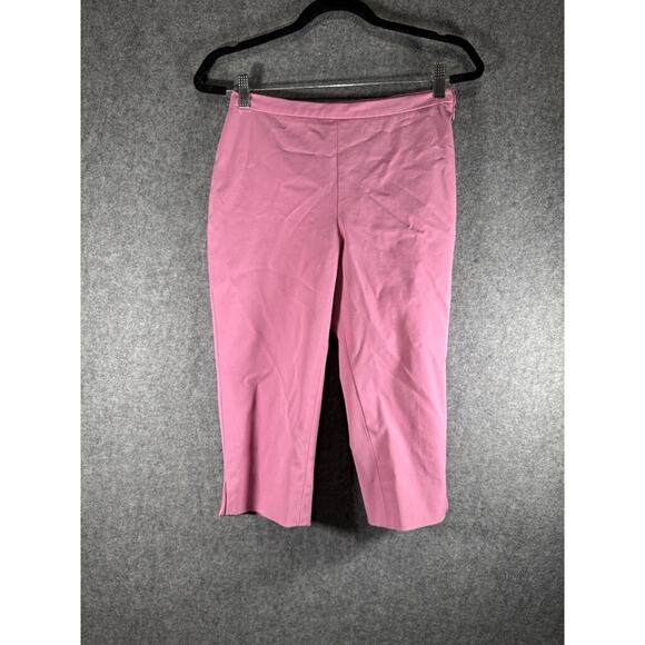 Ralph Lauren Pants Women 8 Pink Side Zip Cropped‎ Old Money Essential Staple - Picture 1 of 6